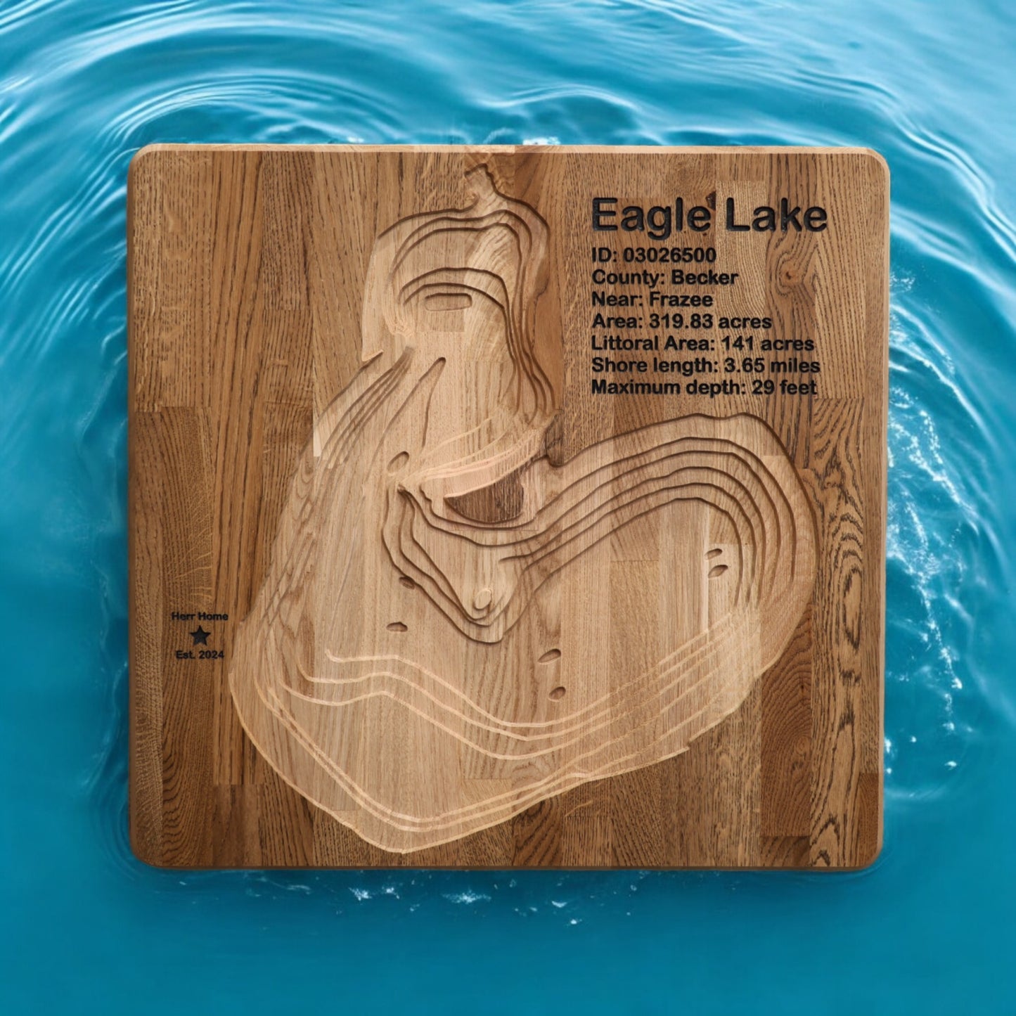 Eagle Lake 2.5D - Solid White Oak 24"x24"